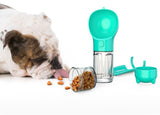4-in-1 Dog Water Bottle with Food Container and Poop Bag