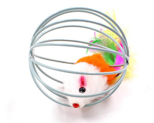 Caged Feathery Mouse Ball Cat Teaser