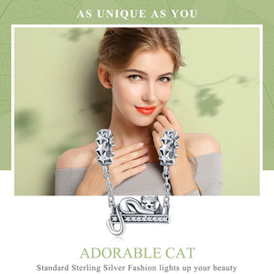 Adorable Sterling Silver Cat Charm